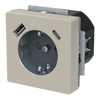 SCHUKO® USB-Steckdosen-Einsatz Safety+ mit USB A/C edelstahl - pur edelstahl   