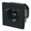 SCHUKO® USB-Steckdosen-Einsatz Safety+ mit USB A/C schwarz matt - Busch-art