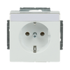 SCHUKO® Steckdosen-Einsatz mit Beschriftungsfeld studioweiß matt - Plattform 63