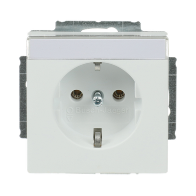SCHUKO® Steckdosen-Einsatz mit Beschriftungsfeld studioweiß matt - Plattform 63