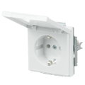 SCHUKO® Steckdosen-Einsatz mit Klappdeckel studioweiß - Plattform 63