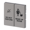 Wippe mit Aufdruck DO NOT DISTURB/MAKE UP ROOM für Taster, 2-fach edelstahl -