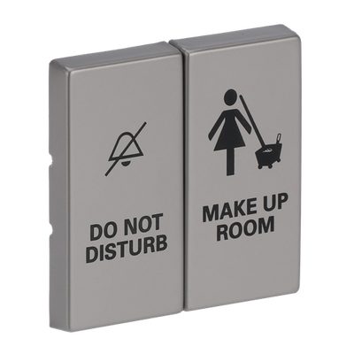 Wippe mit Aufdruck DO NOT DISTURB/MAKE UP ROOM für Taster, 2-fach edelstahl -
