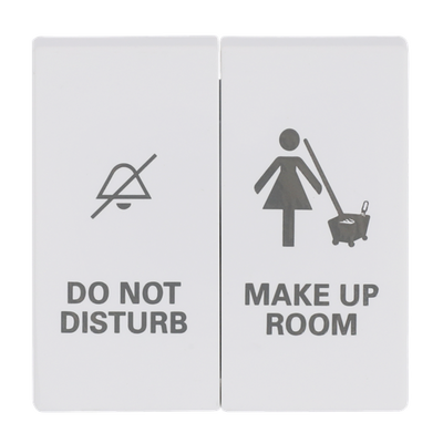 Wippe mit Aufdruck DO NOT DISTURB/MAKE UP ROOM für Taster, 2-fach studioweiß