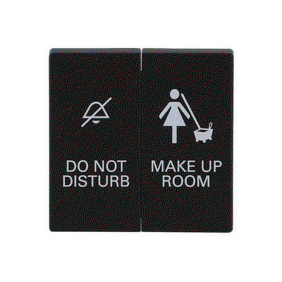 Wippe mit Aufdruck DO NOT DISTURB/MAKE UP ROOM für Taster, 2-fach schwarz matt