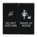 Wippe mit Aufdruck DO NOT DISTURB/MAKE UP ROOM für Schalter/Taster, 2-fach
