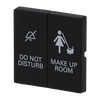 Wippe mit Aufdruck DO NOT DISTURB/MAKE UP ROOM für Taster, 2-fach schwarz matt