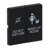 Wippe mit Aufdruck DO NOT DISTURB/MAKE UP ROOM für Taster, 2-fach schwarz matt