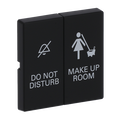 Wippe mit Aufdruck DO NOT DISTURB/MAKE UP ROOM für Schalter/Taster, 2-fach