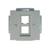 Zentralscheibe mit Tragring Modular-Jack-Einsatz, Keystone 2-fach edelstahl -