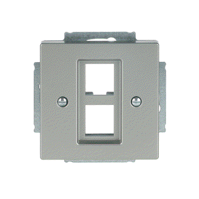 Zentralscheibe mit Tragring Modular-Jack-Einsatz, Keystone 2-fach edelstahl -