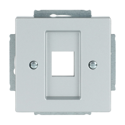 Zentralscheibe Modular-Jack-Einsatz, Keystone 1-fach alusilber - Plattform 63  