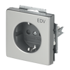 SCHUKO® Steckdosen-Einsatz mit Aufdruck EDV Safety+ edelstahl - pur edelstahl
