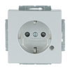 SCHUKO® Steckdosen-Einsatz Safety+ mit LED Kontrolllicht /grün alusilber -