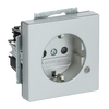 SCHUKO® Steckdosen-Einsatz Safety+ mit LED Kontrolllicht /grün alusilber -