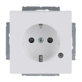 SCHUKO® Steckdosen-Einsatz Safety+ mit LED Kontrolllicht /grün studioweiß matt