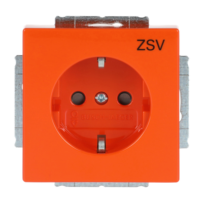 SCHUKO® Steckdosen-Einsatz mit Aufdruck ZSV Safety+ orange - Plattform 63