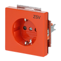 SCHUKO® Steckdosen-Einsatz mit Aufdruck ZSV Safety+ orange - Plattform 63