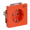 SCHUKO® Steckdosen-Einsatz mit Aufdruck ZSV Safety+ orange - Plattform 63