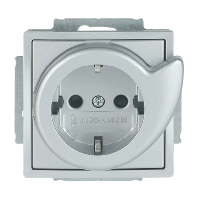 Busch-Servicesteckdose® SCHUKO® Steckdosen-Einsatz Safety+ alusilber -