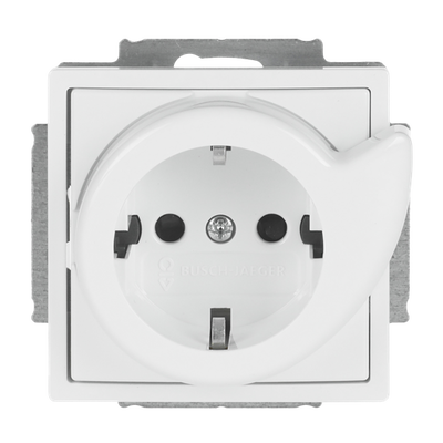 Busch-Servicesteckdose® SCHUKO® Steckdosen-Einsatz Safety+ studioweiß -