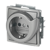 Busch-Servicesteckdose® SCHUKO® Steckdosen-Einsatz Safety+ edelstahl - pur