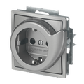 Busch-Servicesteckdose® SCHUKO® Steckdosen-Einsatz Safety+ edelstahl - pur