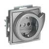 Busch-Servicesteckdose® SCHUKO® Steckdosen-Einsatz Safety+ edelstahl - pur