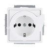 Busch-Servicesteckdose® SCHUKO® Steckdosen-Einsatz Safety+ studioweiß matt -