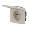 SCHUKO® Steckdosen-Einsatz Safety+ mit Klappdeckel ohne Spreize elfenbeinweiß -