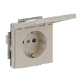 SCHUKO® Steckdosen-Einsatz Safety+ mit Klappdeckel ohne Spreize elfenbeinweiß -