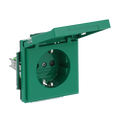 SCHUKO® Steckdosen-Einsatz Safety+ mit Klappdeckel mit Beschriftungsfeld grün -