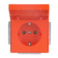 SCHUKO® Steckdosen-Einsatz Safety+ mit Klappdeckel mit Beschriftungsfeld orange