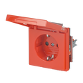 SCHUKO® Steckdosen-Einsatz Safety+ mit Klappdeckel mit Beschriftungsfeld orange