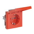 SCHUKO® Steckdosen-Einsatz Safety+ mit Klappdeckel mit Beschriftungsfeld orange