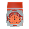 SCHUKO® Steckdosen-Einsatz Safety+ mit Klappdeckel mit Beschriftungsfeld orange