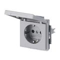 SCHUKO® Steckdosen-Einsatz Safety+ mit Klappdeckel mit Beschriftungsfeld