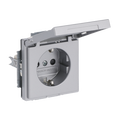 SCHUKO® Steckdosen-Einsatz Safety+ mit Klappdeckel mit Beschriftungsfeld