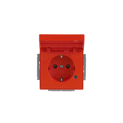 SCHUKO® Steckdosen-Einsatz Safety+ mit LED Kontrolllicht /grün mit Klappdeckel