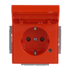 SCHUKO® Steckdosen-Einsatz Safety+ mit LED Kontrolllicht /grün mit Klappdeckel