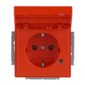 SCHUKO® Steckdosen-Einsatz Safety+ mit LED Kontrolllicht /grün mit Klappdeckel