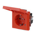 SCHUKO® Steckdosen-Einsatz Safety+ mit LED Kontrolllicht /grün mit Klappdeckel