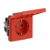 SCHUKO® Steckdosen-Einsatz Safety+ mit LED Kontrolllicht /grün mit Klappdeckel