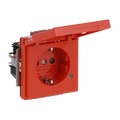 SCHUKO® Steckdosen-Einsatz Safety+ mit LED Kontrolllicht /grün mit Klappdeckel