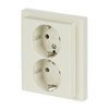 SCHUKO® Doppelsteckdose Komplettabdeckung Safety+ elfenbeinweiß - future® linear