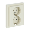 SCHUKO® Doppelsteckdose Komplettabdeckung Safety+ elfenbeinweiß - future® linear