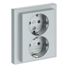 SCHUKO® Doppelsteckdose Komplettabdeckung Safety+ alusilber - future® linear