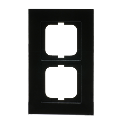 Abdeckrahmen 2-fach Glas schwarz - carat®   