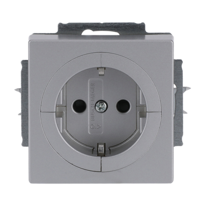 Busch-Objektsteckdose® SCHUKO® Steckdosen-Einsatz Safety+ alusilber - Plattform