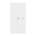 Wippe 2-fach links Symbol "Licht" mit kleiner transparenter Kalotte 2-fach